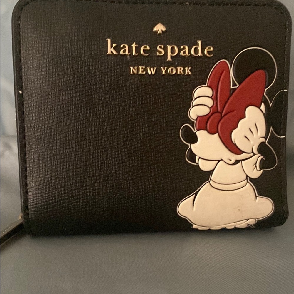 Kate Spade Black Wallet with Minnie Mouse Design